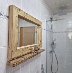 Altholz Spiegel Loftspiegel massiv S1839 Badspiegel mit Ablage  Loft
