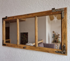 Altholz Spiegel Antiko S1665 Fensterspiegel Eiche optik