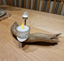 Teelichthalter T3 Schwemmholz Halter aus alten Silberbesteck
