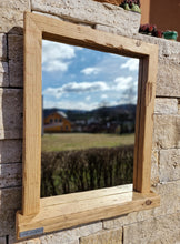 Spiegel alte Balken S1812 Badspiegel mit Ablage Baubohlen upcycling nachhaltig