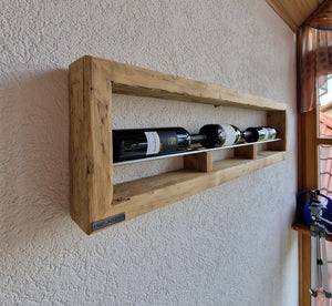 Weinregal Altholz Regal Wandregal 3er  Loftregal upcycling nachhaltig Flaschenregal