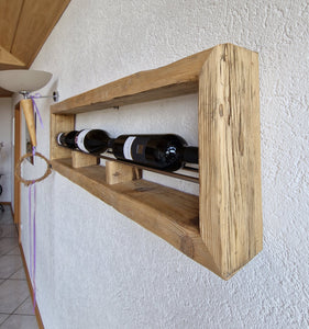 Weinregal Altholz Regal Wandregal 3er  Loftregal upcycling nachhaltig Flaschenregal