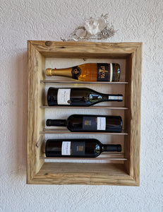 Weinregal Altholz Regal Wandregal 4 er Loftregal upcycling nachhaltig Flaschenregal Anfertigung