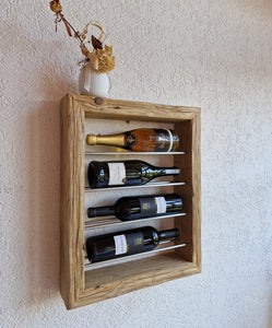 Weinregal Altholz Regal Wandregal 4 er Loftregal upcycling nachhaltig Flaschenregal Anfertigung