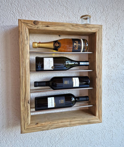 Weinregal Altholz Regal Wandregal 4 er Loftregal upcycling nachhaltig Flaschenregal Anfertigung