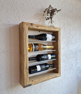 Weinregal Altholz Regal Wandregal 4 er Loftregal upcycling nachhaltig Flaschenregal Anfertigung