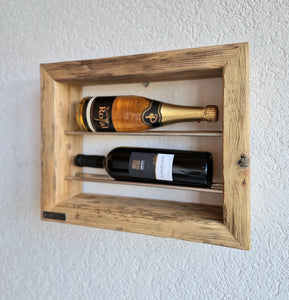 Weinregal Altholz Regal Wandregal 2 er Loftregal upcycling nachhaltig Flaschenregal