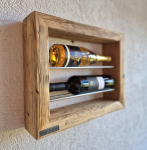 Weinregal Altholz Regal Wandregal 2 er Loftregal upcycling nachhaltig Flaschenregal