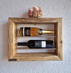 Weinregal Altholz Regal Wandregal 2 er Loftregal upcycling nachhaltig Flaschenregal