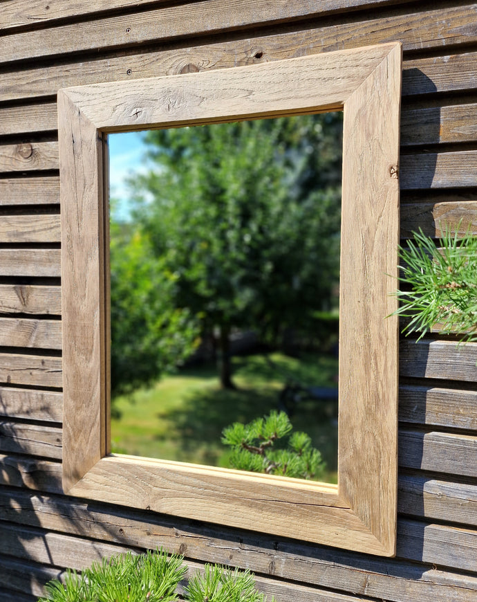 Altholz Spiegel alte Eiche S1908 Alteiche altes Bauernhaus Holzspiegel upcycling nachhaltig