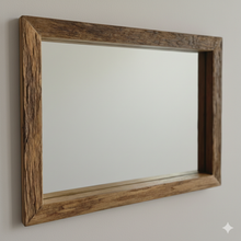 Spiegel Altholz alteiche  S2255 34x44 unikat upcycling nachhaltig Badspiegel Wandspiegel Holzspiegel Eiche