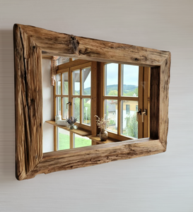 Altholz Spiegel S2166 Loftspiegel Altholzspiegel 52x73 Badspiegelpiegel Wandspiegel