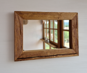 Altholz Spiegel  S2115 Alter Balken einer alten Bauernstube upcycling nachhaltig Badspiegel