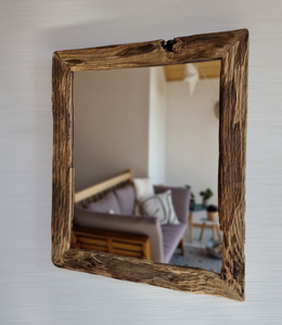 Altholz Spiegel S2129 antik Wandspiegel Alteiche 50 x 60 Badspiegel Altholzspiegel