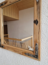 Altholz Spiegel  52 x 56 Antiko S2173 Fensterspiegel 1845 Spiegelfenster Badspiegel