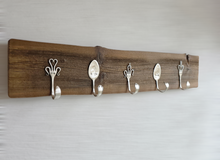 Garderobe Garderobenbrett Altholz alte Bretter 5 Haken aus Silberbesteck