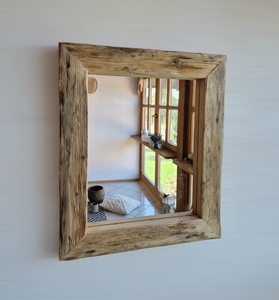 Altholz Spiegel Loftspiegel massiv S2165 aus Gerüstbohlen Loft upcycling nachhaltig8
