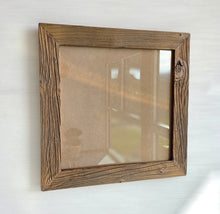 Altholz Bilderrahmen 40x40 cm rustikal, sonnenverbranntes Scheunenholz handgefertigt mit Glas, Vintage Fotorahmen Holz Unikat, Wanddeko B2532
