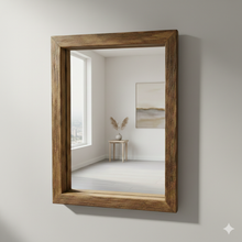 Spiegel Altholz alteiche  S2255 34x44 unikat upcycling nachhaltig Badspiegel Wandspiegel Holzspiegel Eiche