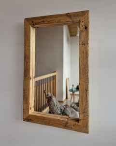 Altholz Spiegel S2080 antik Wandspiegel upcycling nachhaltig Handarbeit Badspiegel Toilettenspiegel