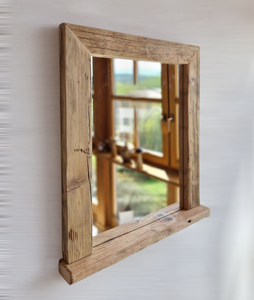Spiegel alte Balken S2179 Badspiegel mit Ablage Altholz Altholzspiegel Holzspiegel Wandspiegel