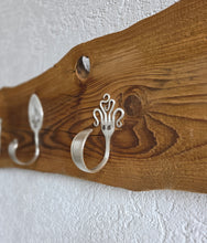 Garderobe Garderobenbrett Altholz alte Bretter Haken aus Silberbesteck