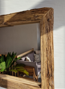 Altholz Spiegel Loftspiegel massiv S2051 aus Gerüstbohlen Loft upcycling nachhaltig