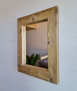 Altholz Spiegel S2102 antik Wandspiegel upcycling nachhaltig Handarbeit Badspiegel Toilettenspiegel optik Alteiche