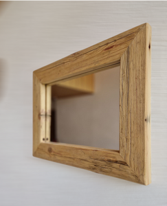Altholz Spiegel S2143 antik Wandspiegel upcycling nachhaltig Handarbeit Badspiegel Toilettenspiegel optik Alteiche