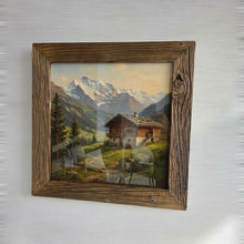Altholz Bilderrahmen 40x40 cm rustikal, sonnenverbranntes Scheunenholz handgefertigt mit Glas, Vintage Fotorahmen Holz Unikat, Wanddeko B2532