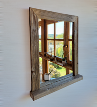 Spiegel alte Bretter S2188  Badspiegel mit Ablage sonnenverbrannt Altholz Holzspiegel Wandspiegel