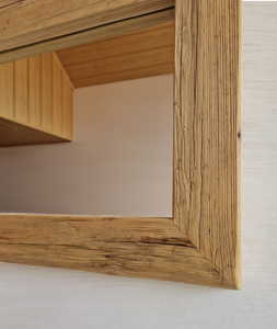 Altholz Spiegel S2143 antik Wandspiegel upcycling nachhaltig Handarbeit Badspiegel Toilettenspiegel optik Alteiche