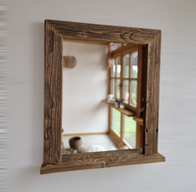 Spiegel alte Bretter S2183  Badspiegel mit Ablage sonnenverbrannt Altholz Holzspiegel