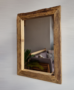 Altholz Spiegel Loftspiegel massiv S2051 aus Gerüstbohlen Loft upcycling nachhaltig