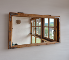 Altholz Spiegel Antiko S2151 Fensterspiegel 1845 Spiegelfenster Badspiegel
