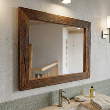 Altholz Spiegel alteiche  S2352 Arber  Bayerischen Wald unikat upcycling nachhaltig Wandspiegel Badspiegel WC geölt
