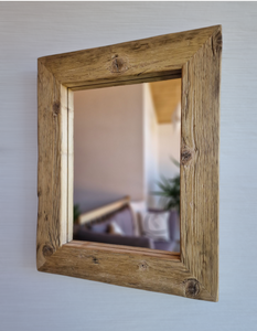 Altholz Spiegel S2102 antik Wandspiegel upcycling nachhaltig Handarbeit Badspiegel Toilettenspiegel optik Alteiche