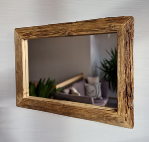 Altholz Spiegel Loftspiegel massiv S2051 aus Gerüstbohlen Loft upcycling nachhaltig