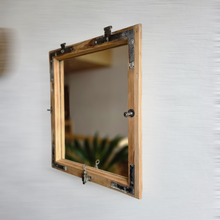 Altholz Spiegel  50 x 57 Antiko S2297 Fensterspiegel 1845 Spiegelfenster Badspiegel