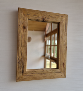 Altholz Spiegel S2143 antik Wandspiegel upcycling nachhaltig Handarbeit Badspiegel Toilettenspiegel optik Alteiche
