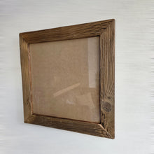 Altholz Bilderrahmen 40x40 cm rustikal, sonnenverbranntes Scheunenholz handgefertigt mit Glas, Vintage Fotorahmen Holz Unikat, Wanddeko B2531