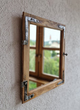 Altholz Spiegel  52 x 56 Antiko S2173 Fensterspiegel 1845 Spiegelfenster Badspiegel