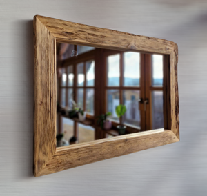 Altholz Spiegel Loftspiegel massiv S2051 aus Gerüstbohlen Loft upcycling nachhaltig