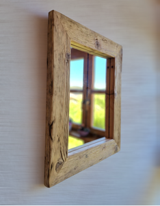 Altholz Spiegel S2102 antik Wandspiegel upcycling nachhaltig Handarbeit Badspiegel Toilettenspiegel optik Alteiche