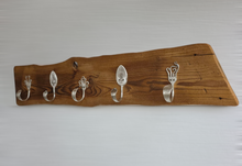 Garderobe Garderobenbrett Altholz alte Bretter Haken aus Silberbesteck