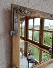 Altholz Spiegel  52 x 56 Antiko S2173 Fensterspiegel 1845 Spiegelfenster Badspiegel
