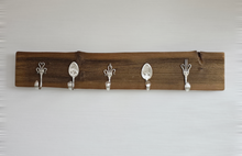 Garderobe Garderobenbrett Altholz alte Bretter 5 Haken aus Silberbesteck