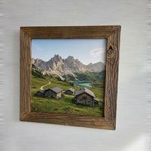Altholz Bilderrahmen 40x40 cm rustikal, sonnenverbranntes Scheunenholz handgefertigt mit Glas, Vintage Fotorahmen Holz Unikat, Wanddeko B2532