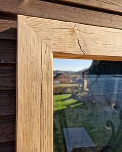 Altholz Spiegel S2083 antik Wandspiegel upcycling nachhaltig Handarbeit Badspiegel Toilettenspiegel optik Alteiche