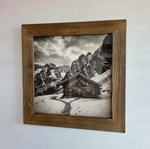 Altholz Bilderrahmen 40x40 cm rustikal, sonnenverbranntes Scheunenholz handgefertigt mit Glas, Vintage Fotorahmen Holz Unikat, Wanddeko B2530